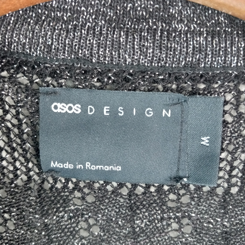 Asos M Collared Knit Cardigan Button Front Metall… - image 8